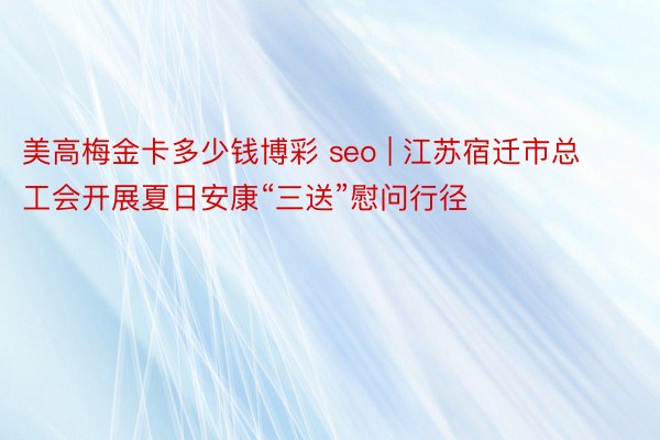 美高梅金卡多少钱博彩 seo | 江苏宿迁市总工会开展夏日安康“三送”慰问行径