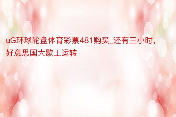 uG环球轮盘体育彩票481购买_还有三小时，好意思国大歇工运转